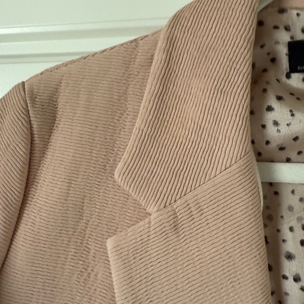 NWT Zara Women’s Light Pink Nude Double Breasted Textured Coat - Picture 12 of 16